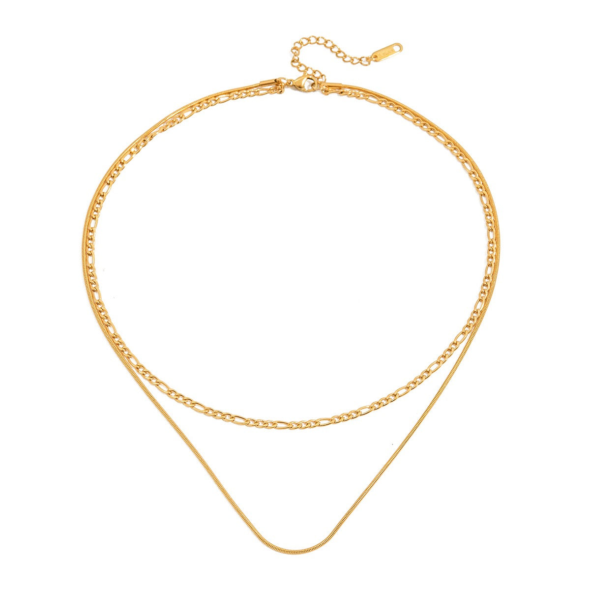 18K Gold Perfect Match Pendant Rope Chain Necklace Set
