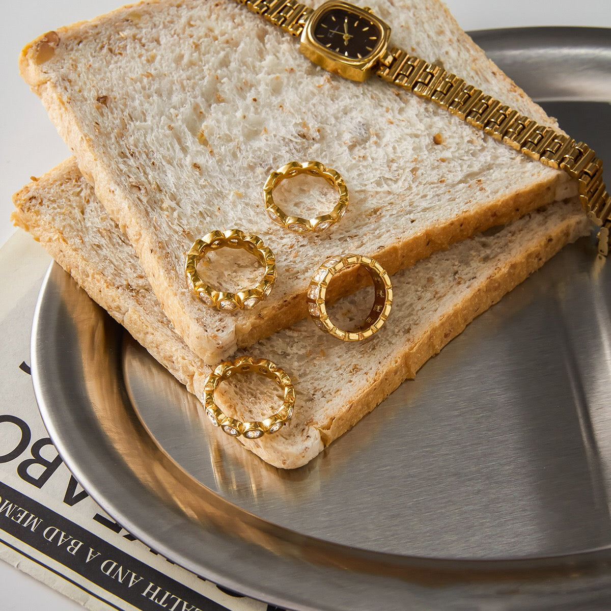 18K Gold Extra Shine Heart Eternity Tennis Ring