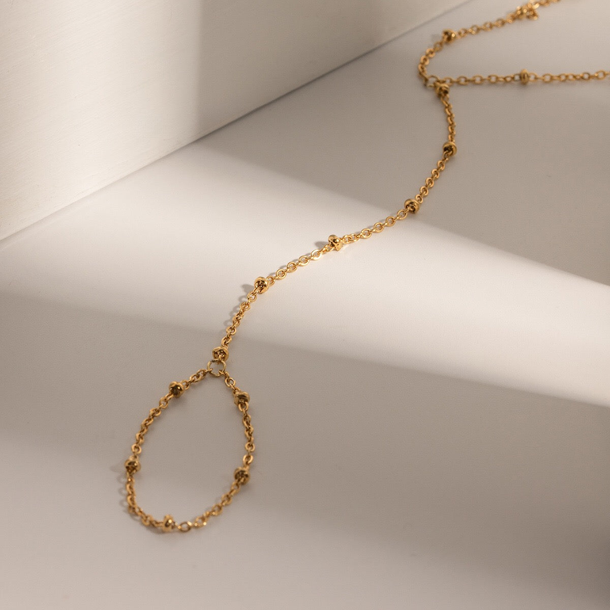 18K Gold Waterproof Minimalist Hand Chain Bracelet