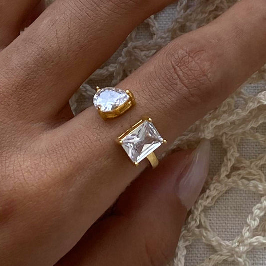 18K Gold Celebrity Bling Statement Ring