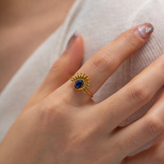 18K Gold Blazing Sun Ring