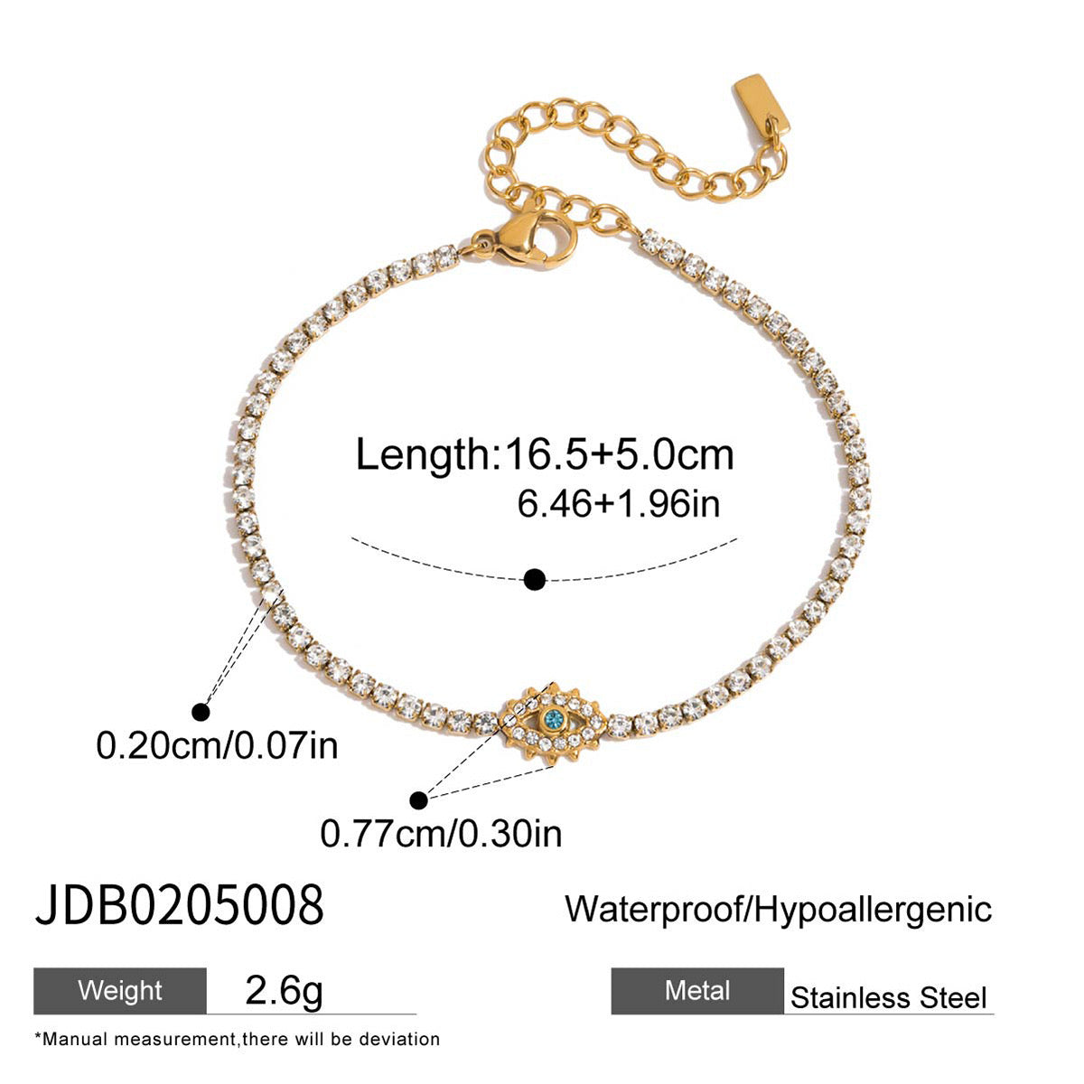 18K Gold Blue Winter Wonderland Moon and Stars Tennis Bracelet Stack