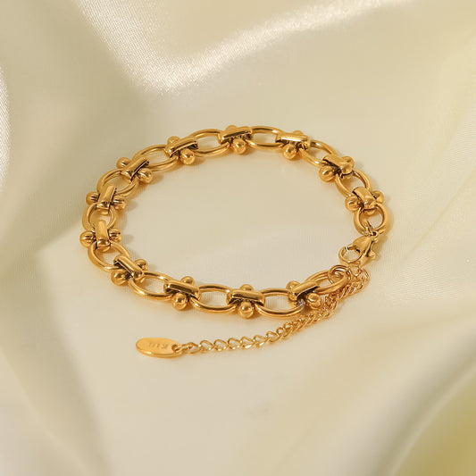 18K Gold Classic Circle Chain Bracelet