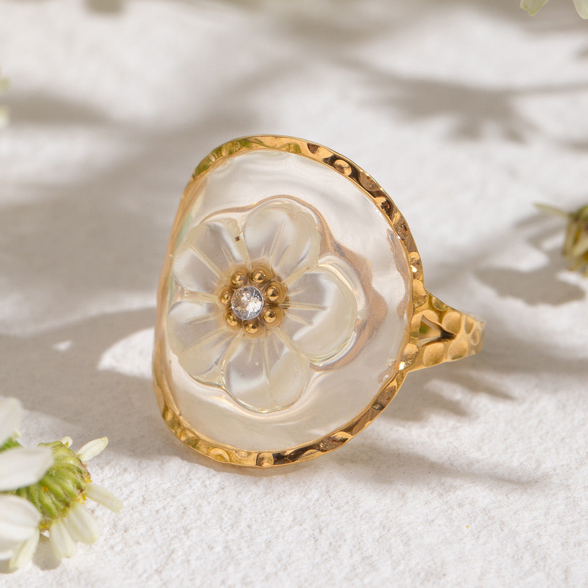 18K Gold Fairy Flower Ring