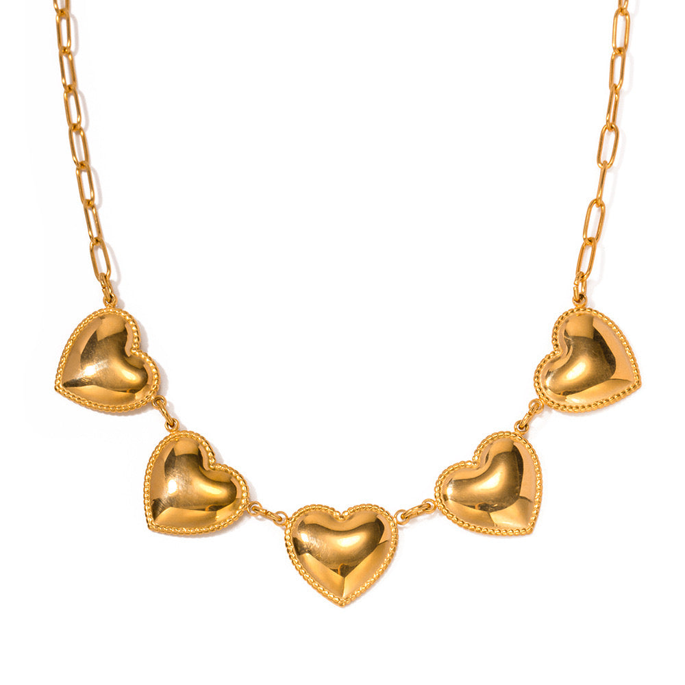 18K Gold Heart Full of Love Pendant Necklace