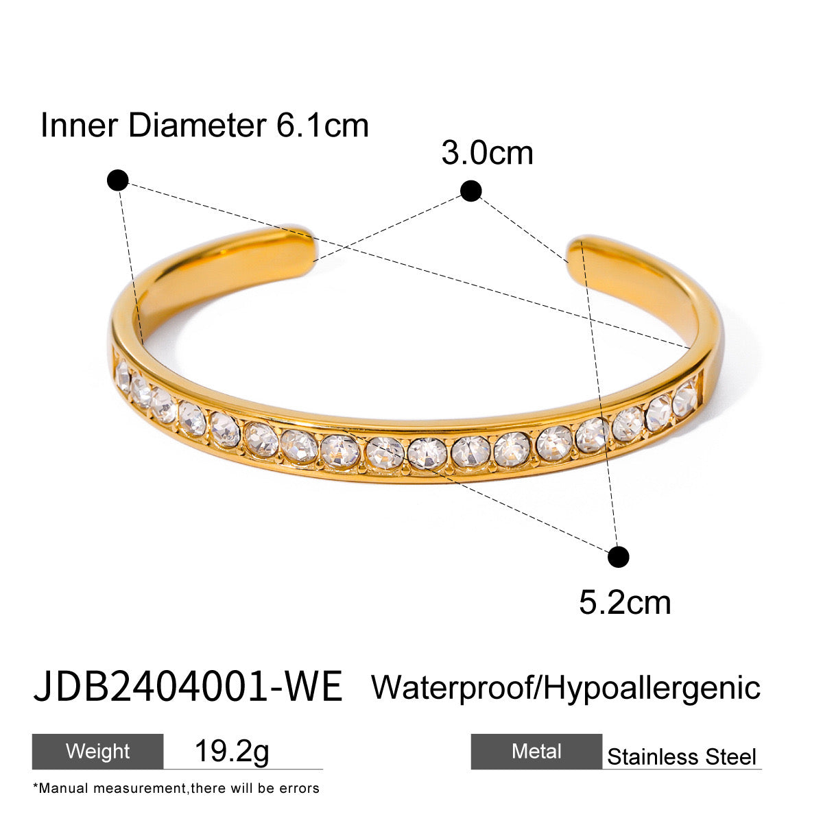 18K Gold Waterproof Elegant Pearl Hand Chain Bracelet
