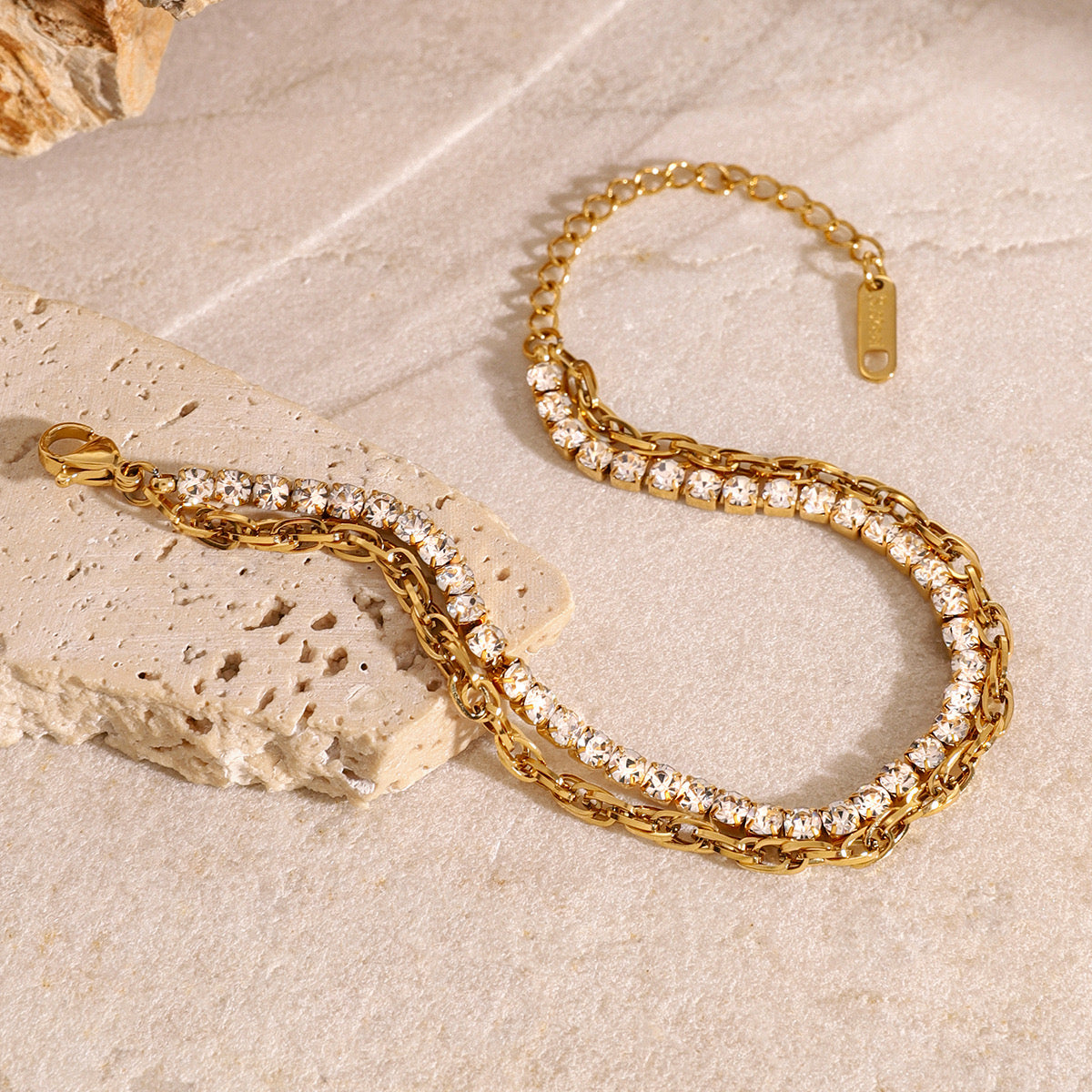18K Gold Tennis Chain Bracelet