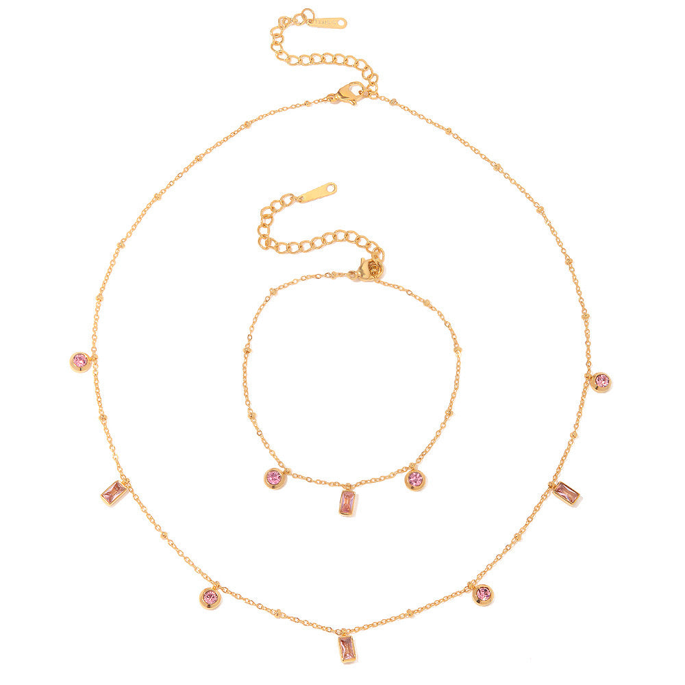18K Gold Pink Sprinkle Bracelet