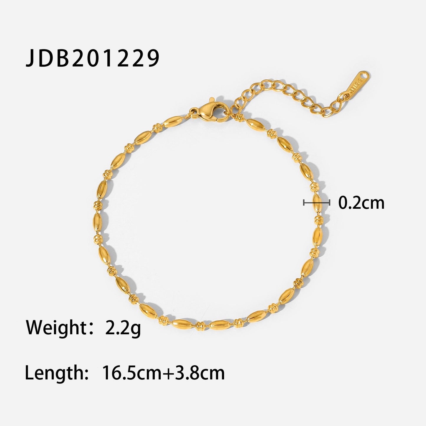 18K Gold Minimalist Beaded Bracelet