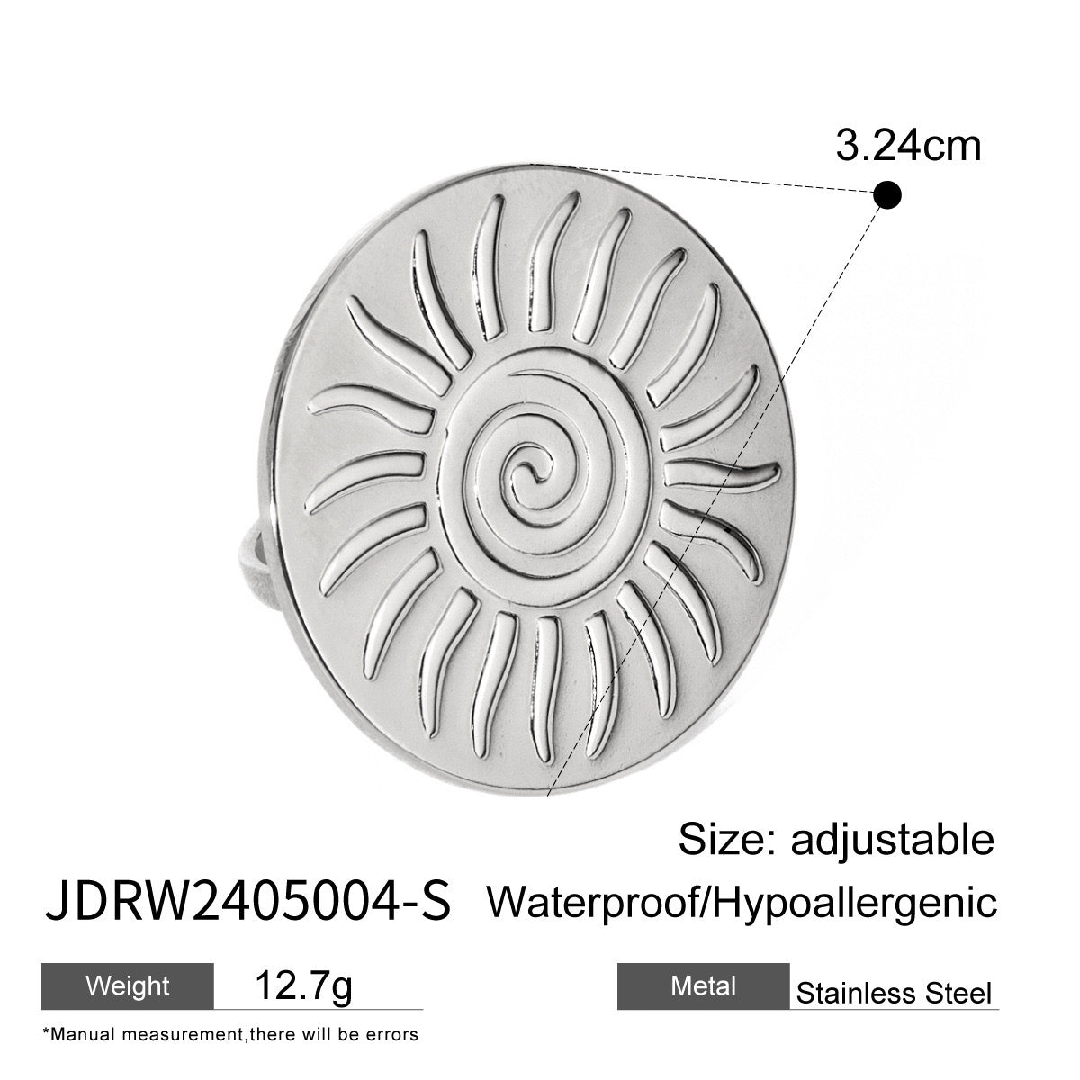 18K Gold Bright Sun Statement Ring