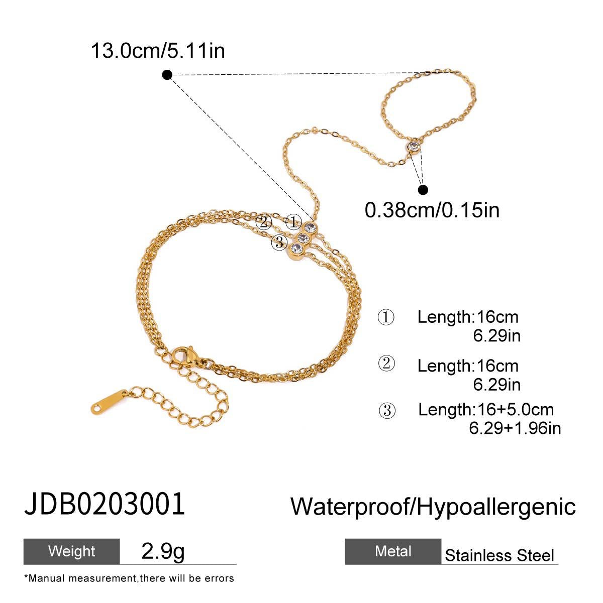 18K Gold Waterproof Royal Princess Hand Chain Bracelet