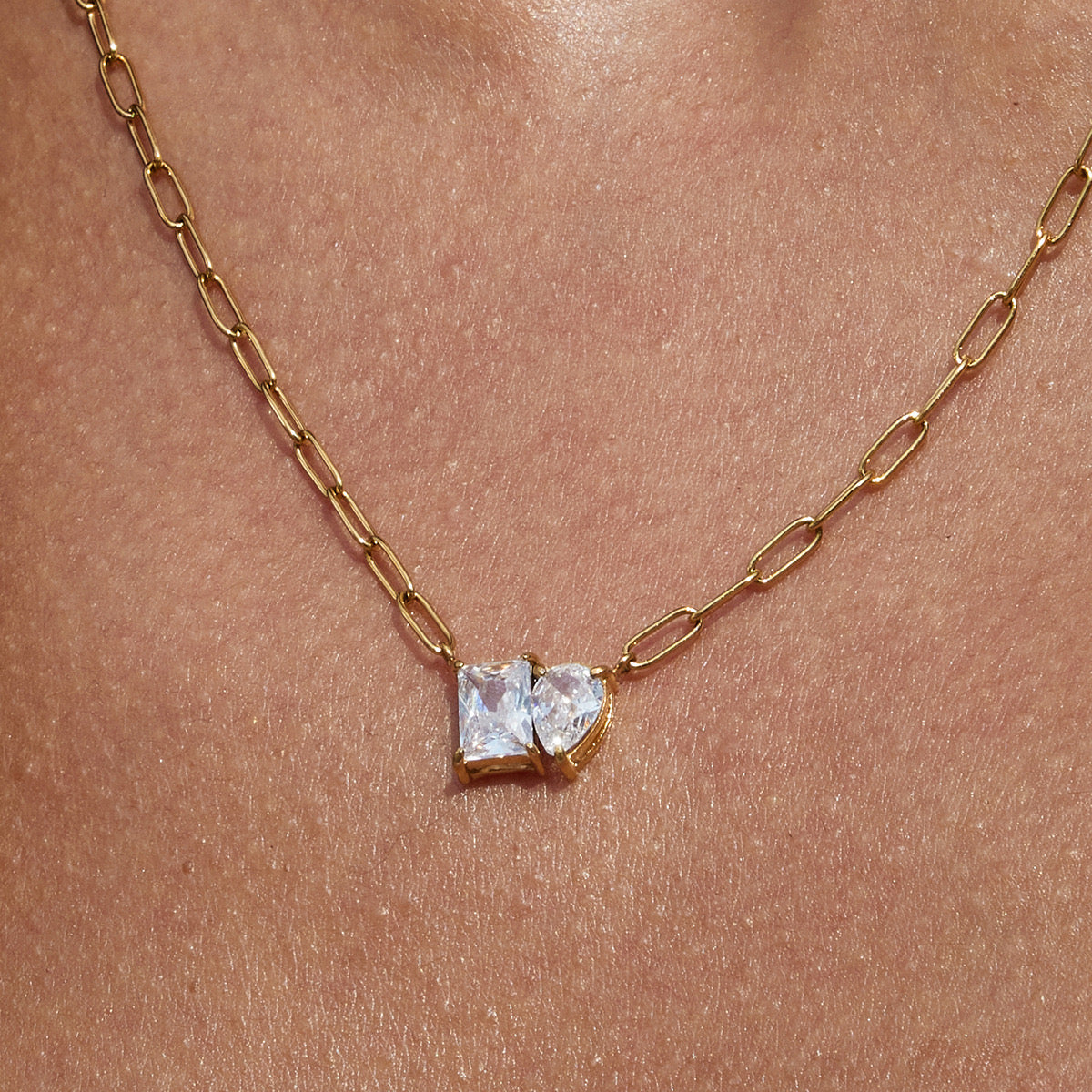 18K Gold Perfect Match Pendant Rope Chain Necklace Set