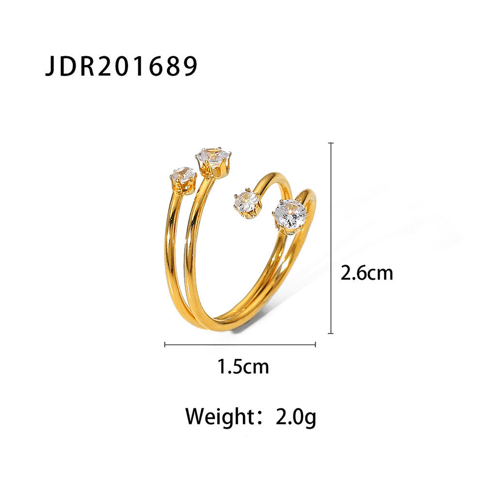 18K Gold Wandering Stars Cuff Ring