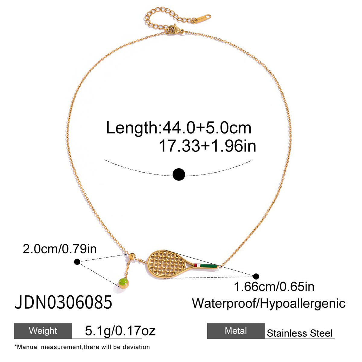 18K Gold Tennis Player Pendant Necklace
