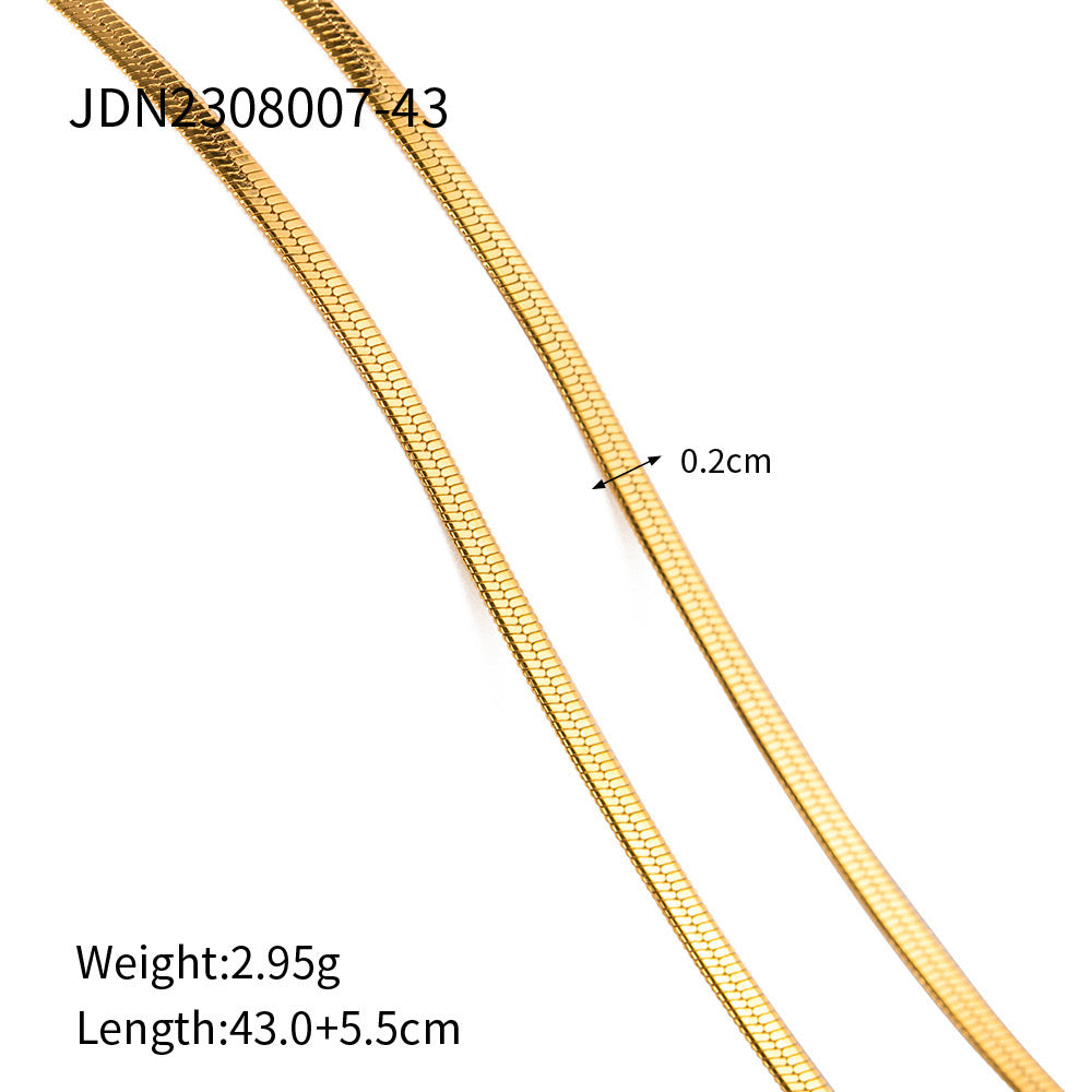 18K Gold Glowing Herringbone Snake Chain Necklace