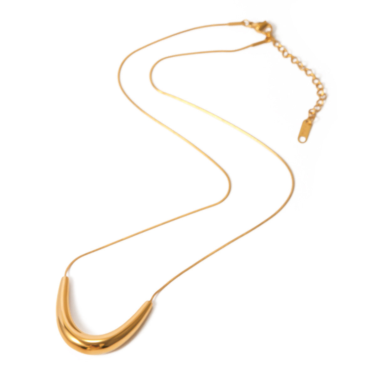 18K Gold Simple Geometric Chic Pendant Necklace