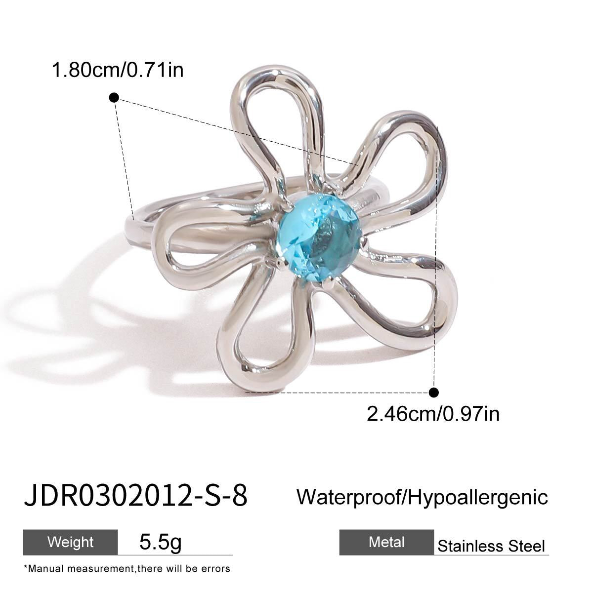 18K Gold Bejeweled Flower Statement Ring