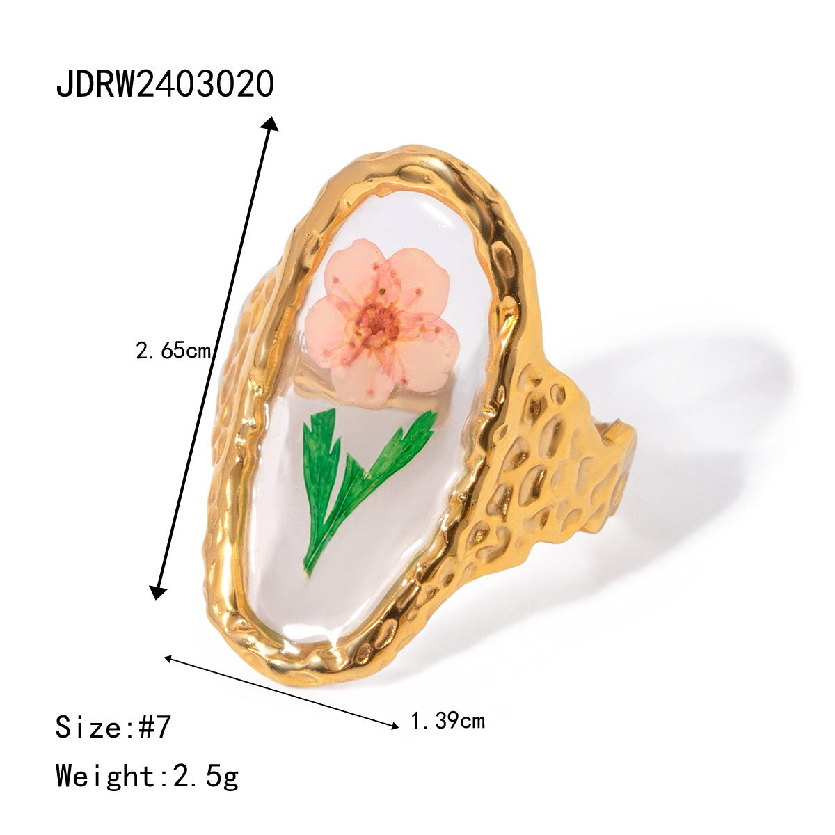 18K Gold Jelly Flower Statement Ring