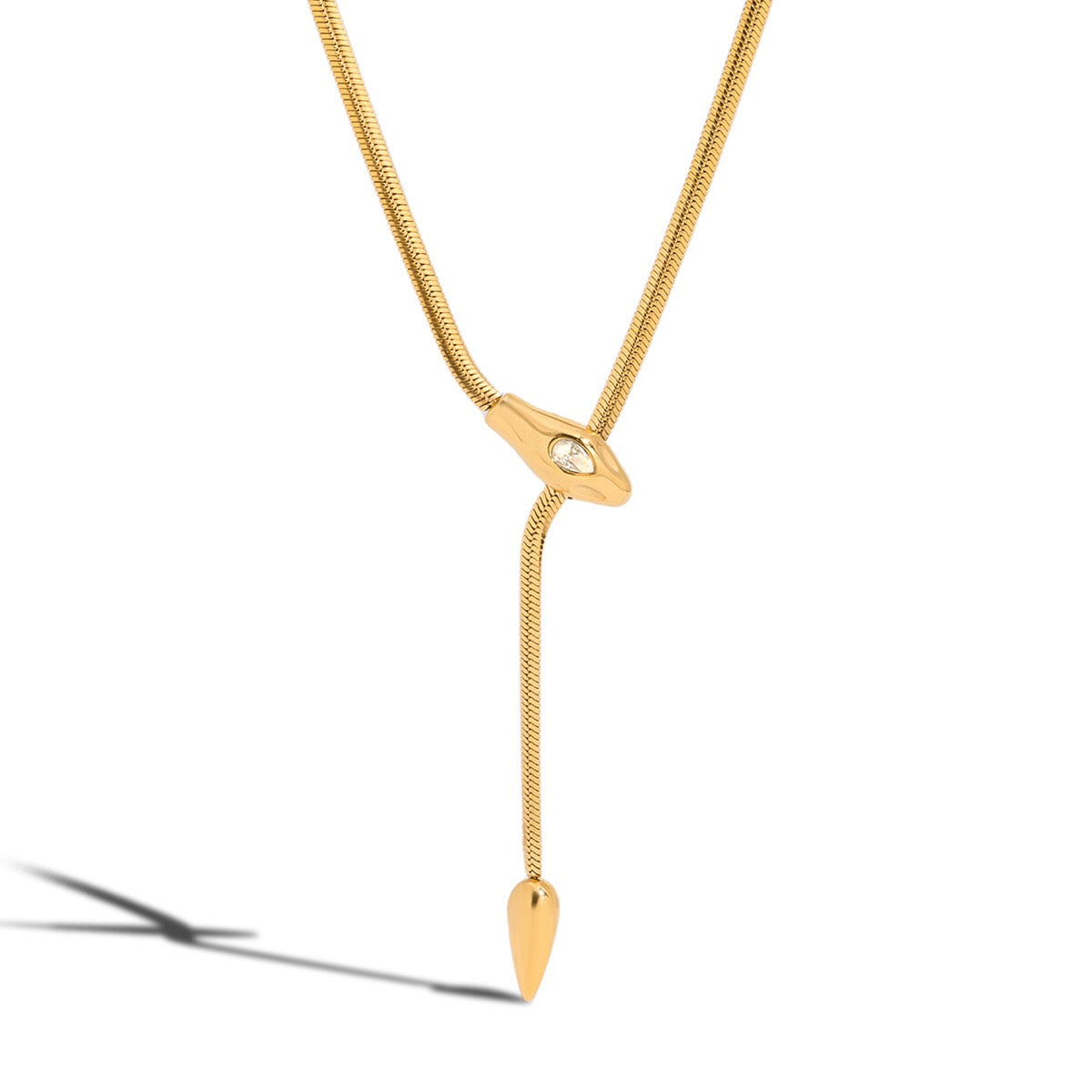 18K Gold Queen Vibe Snake Y Shape Chain Necklace Set