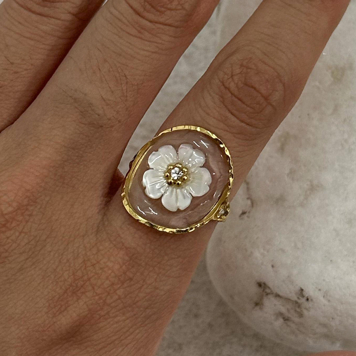 18K Gold Fairy Flower Ring