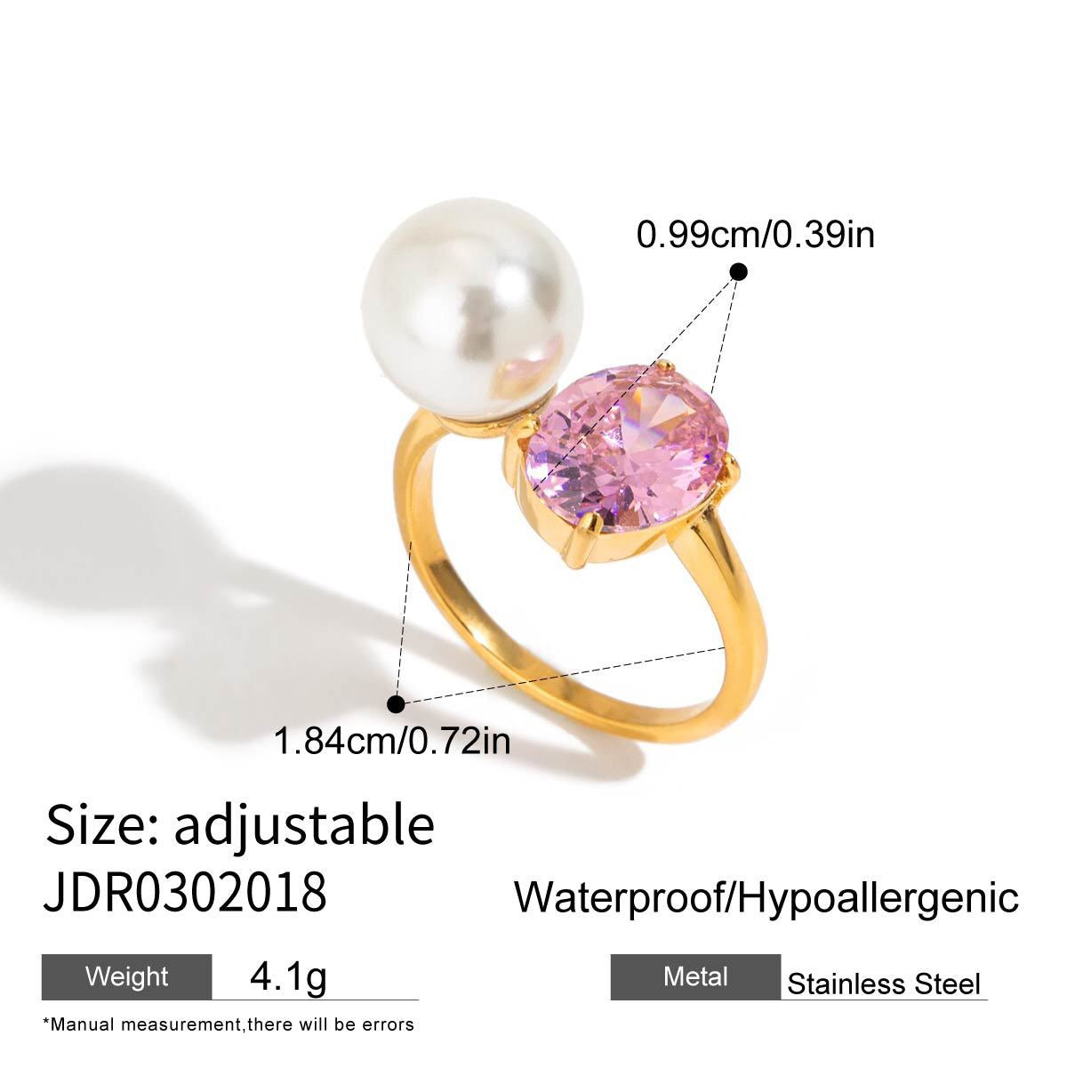 18K Gold Pink Princess Statement Stacking Rings