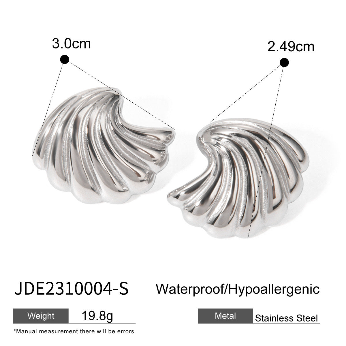 18K Gold Ocean Breeze Statement Stud Earrings