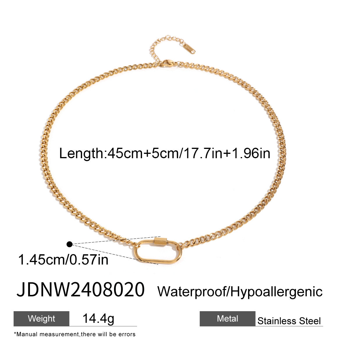 18K Gold Hooking Up Chain Charm Necklace Base