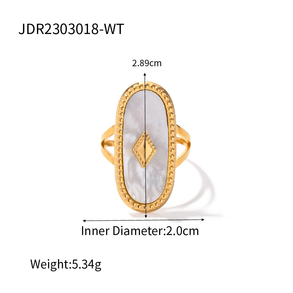 18K Gold Vintage Inspired Gemstone Statement Ring