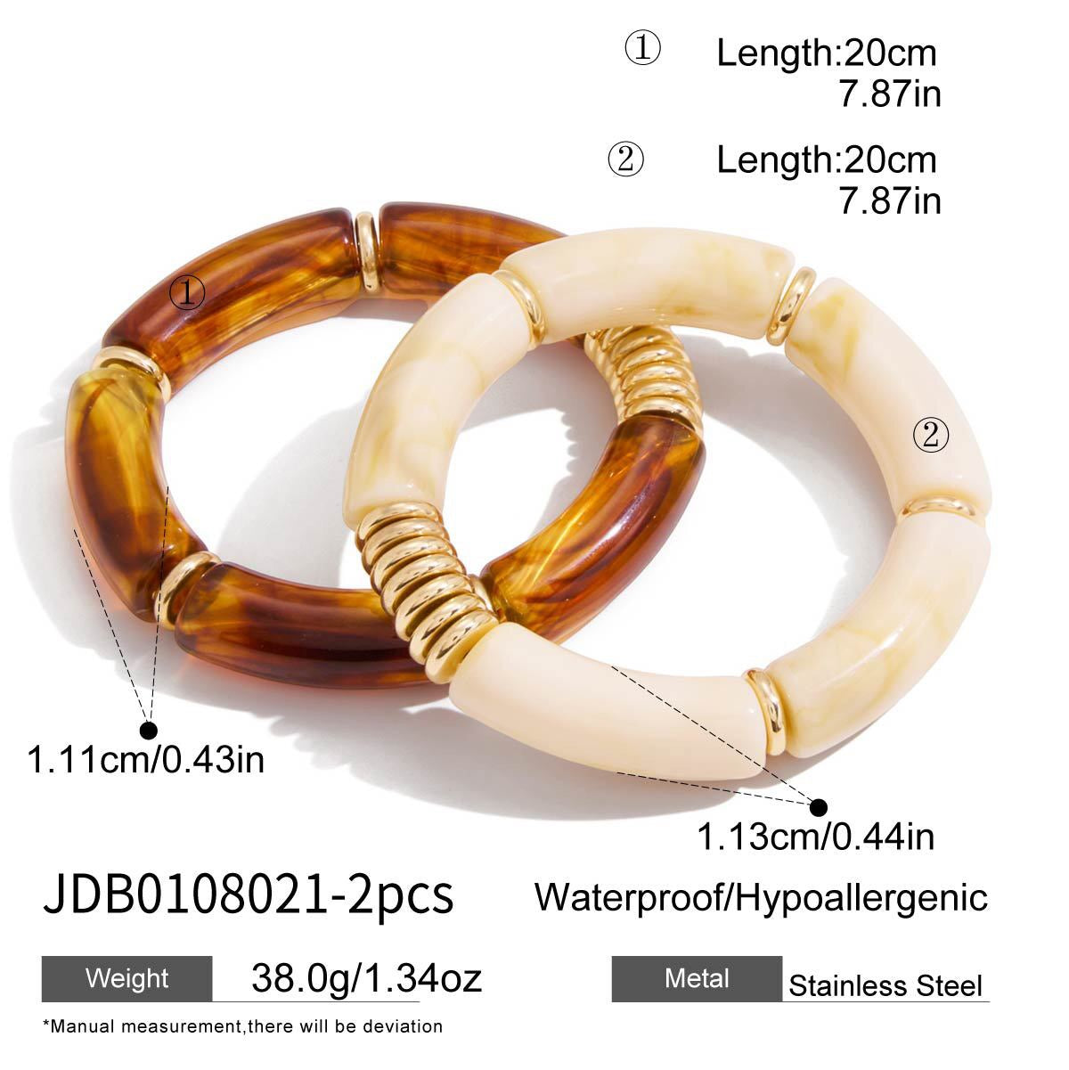 18K Gold Caramel Crush Statement Resin Bangle Bracelet Stacks