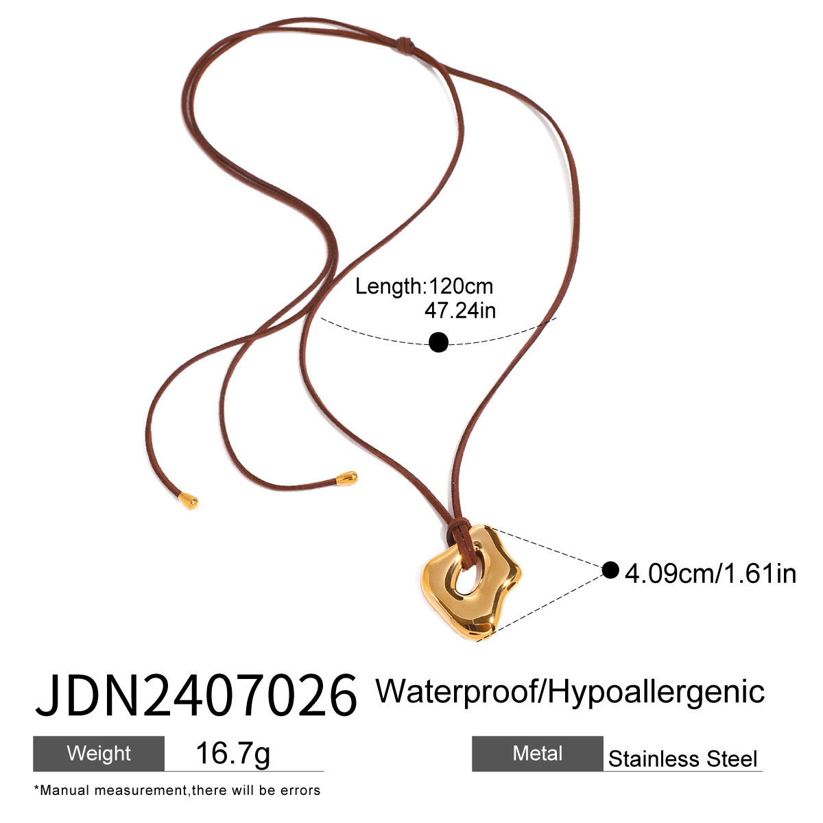 18K Gold Free Flow Geometric Statement Pendant Necklace