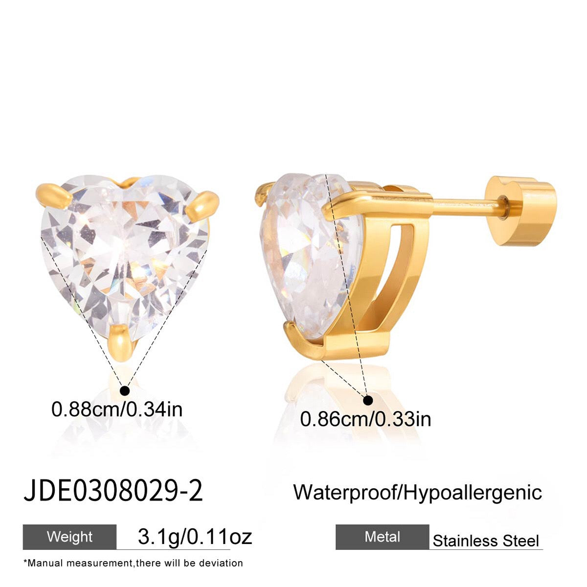 18K Gold Essential Elegance Flat Back Stud Earrings