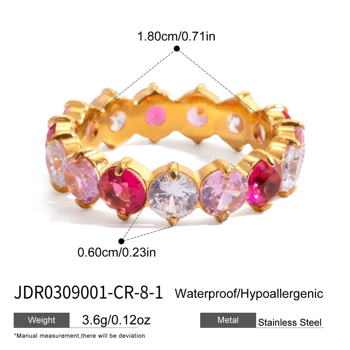 18K Gold Pink Affair Tennis Eternity Ring