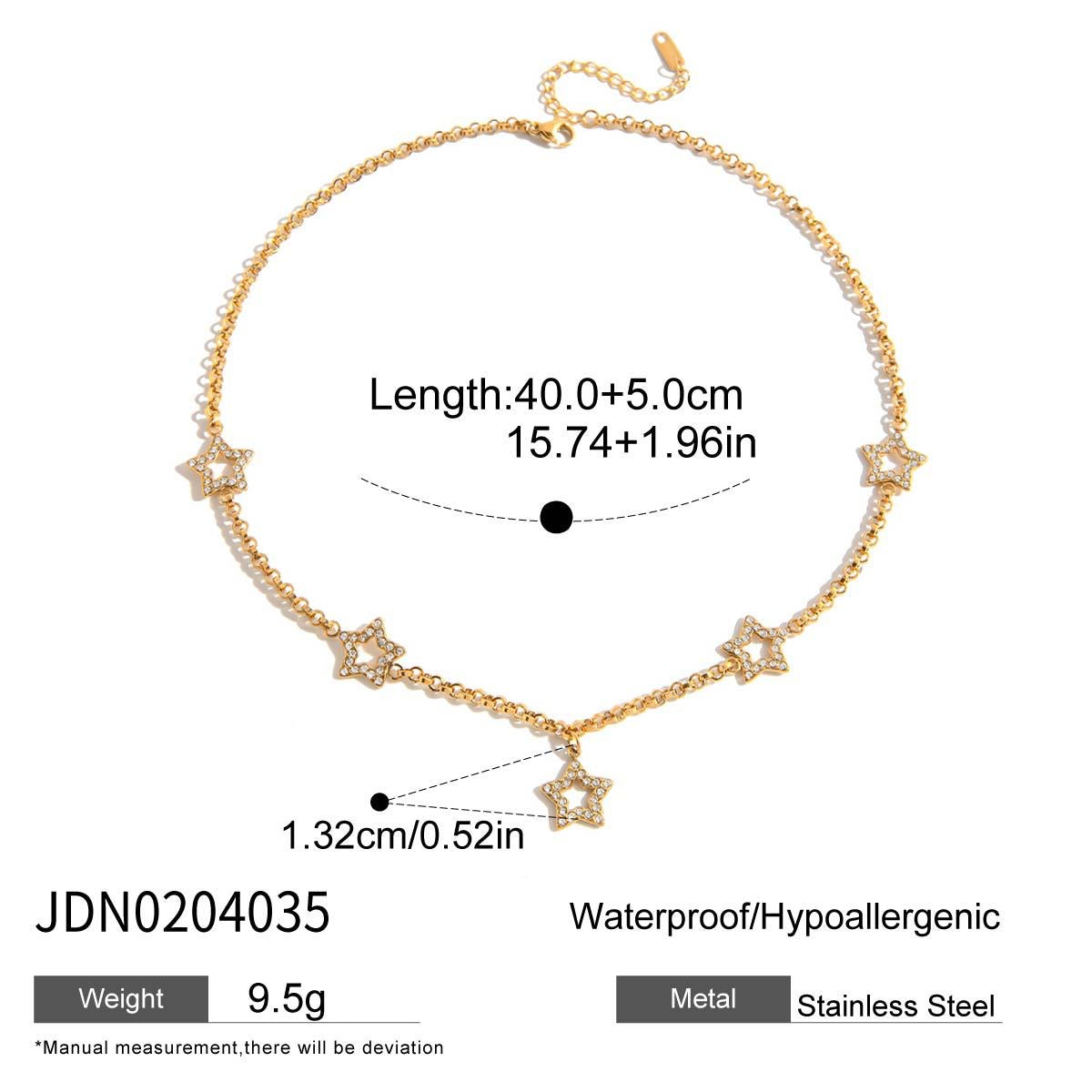 18K Gold Bling Star Chain Statement Necklace