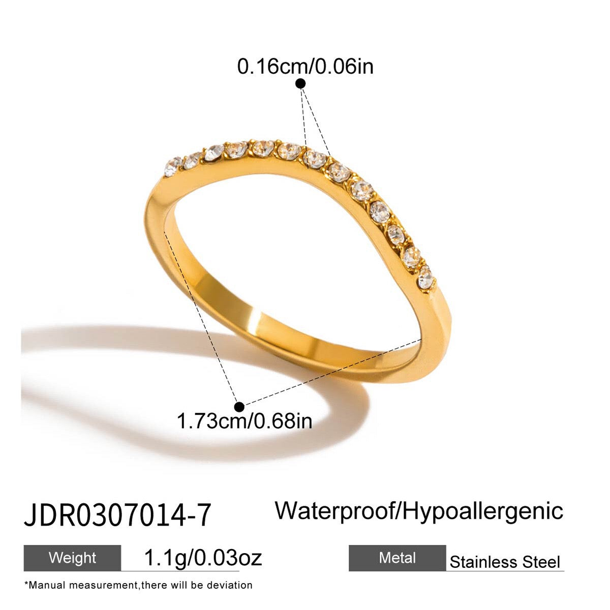 18K Gold Moon Bling Slim Stacking Rings Set