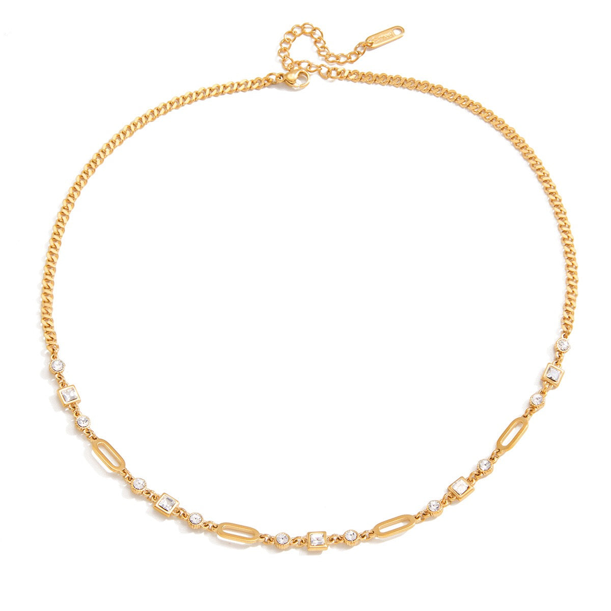 18K Gold Sparkle Season Dainty Chain Choker Necklace