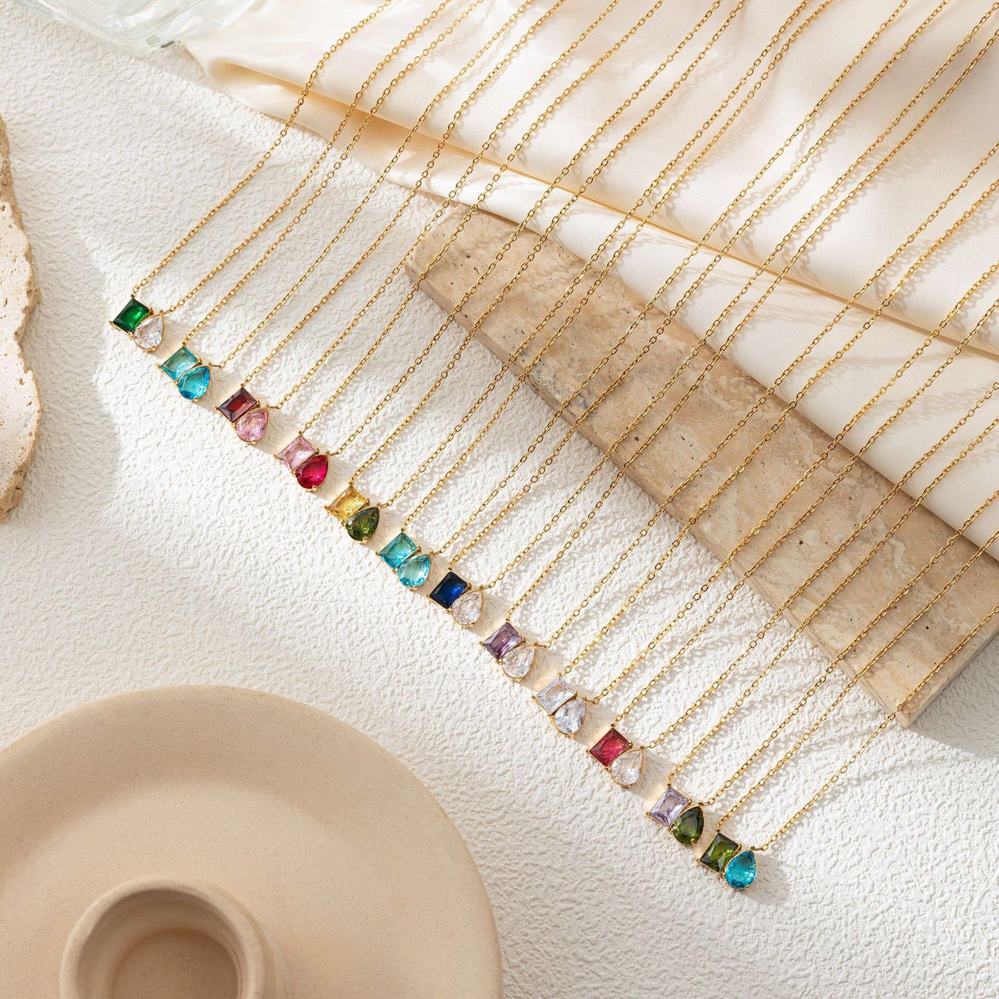 18K Gold Soulmate Birthstone Pendant Necklace