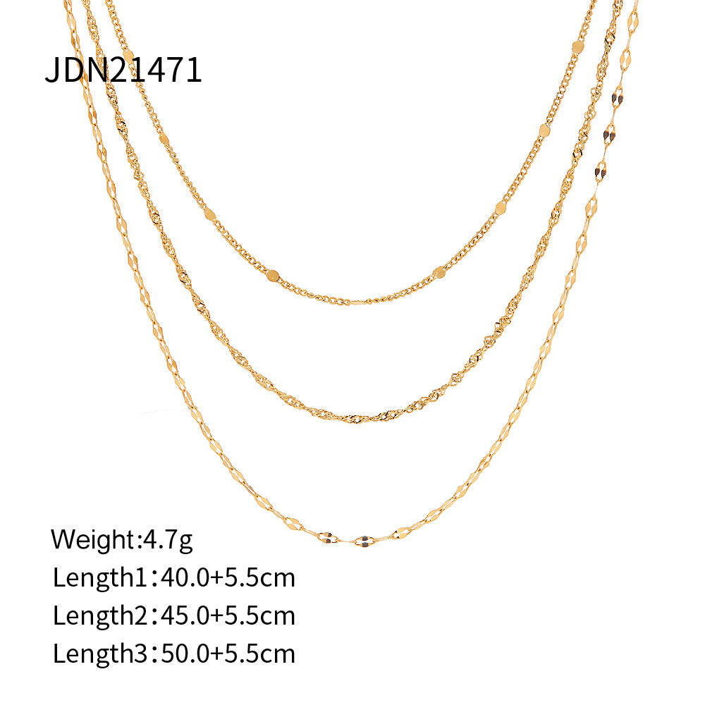 18K Gold Delicate Glimmer Chain Layered Necklace