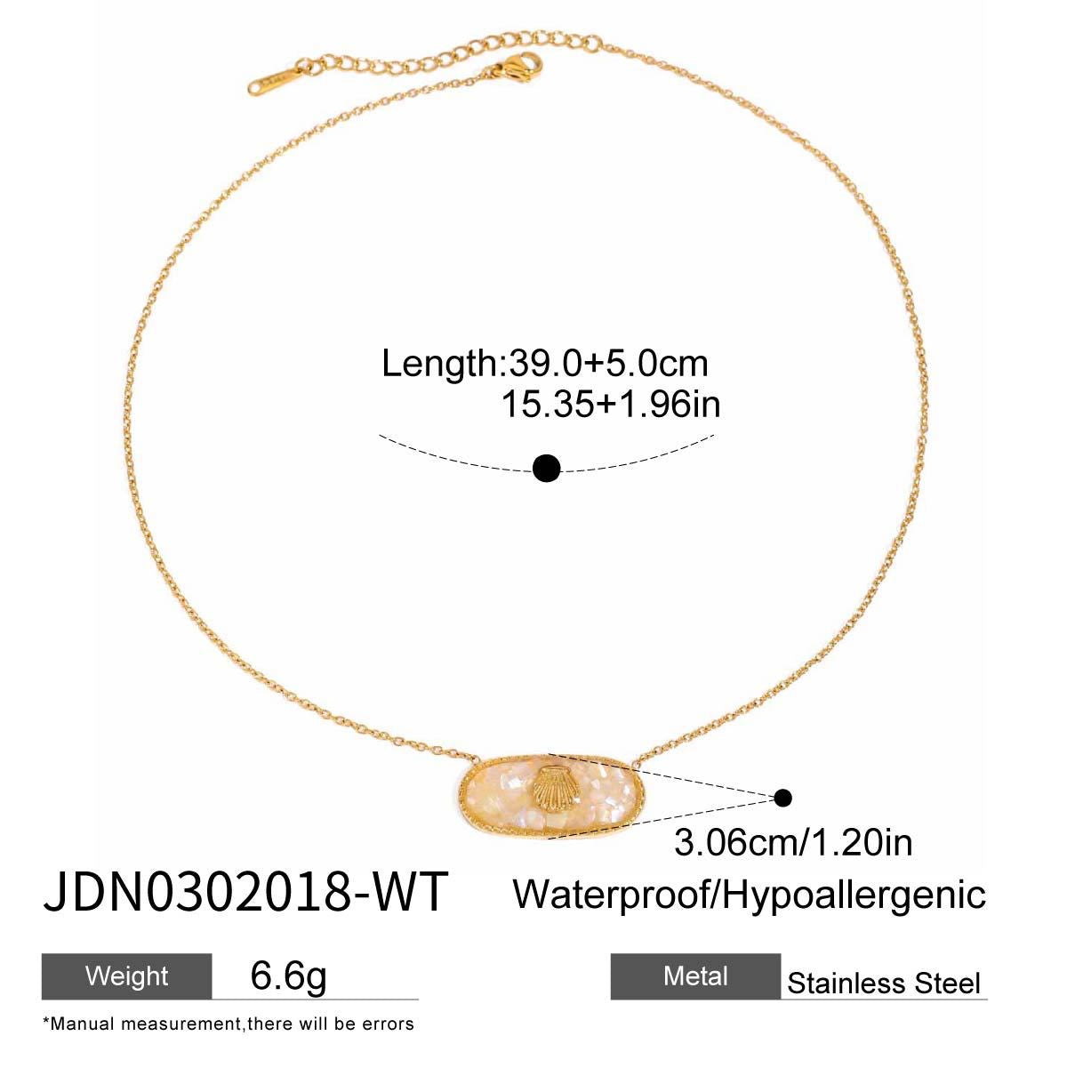 18K Gold Seashell Jelly Color Dainty Pendant Necklace