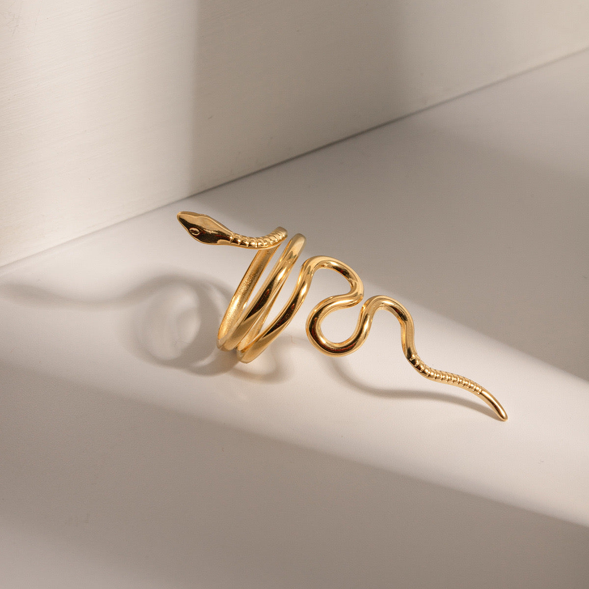 18K Gold Serpent Statement Ring