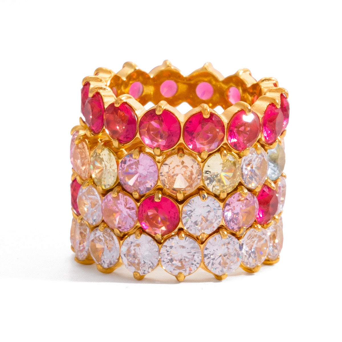 18K Gold Pink Affair Tennis Eternity Ring