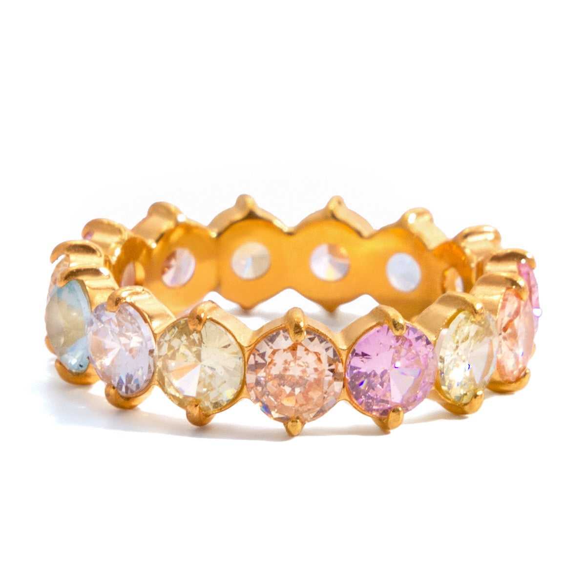 18K Gold Pink Affair Tennis Eternity Ring