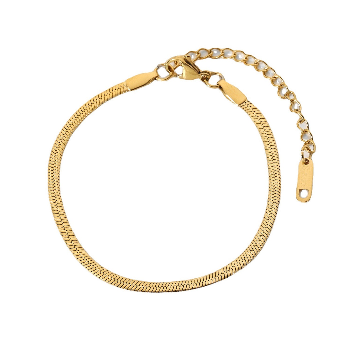 18K Gold Classic Herringbone Bracelet