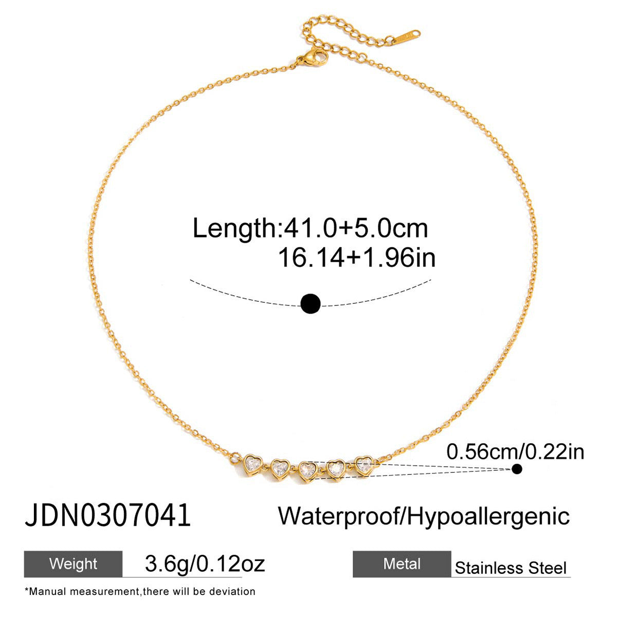 18K Gold Starry Hearts Double Chain Layered Necklace Set