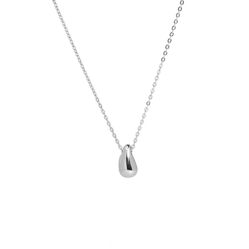 18K Gold Minimalist Teardrop Pendant Dainty Necklace