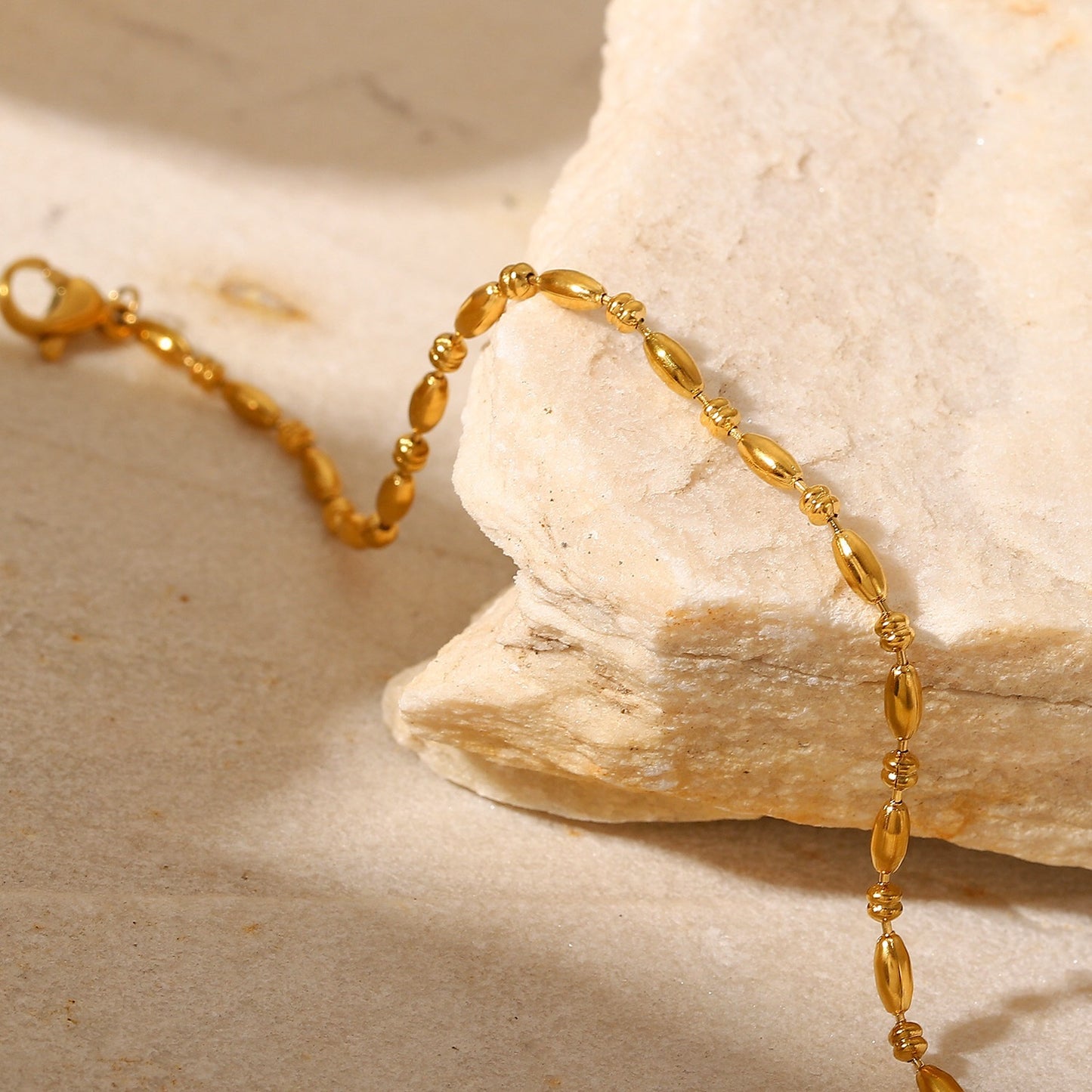 18K Gold Minimalist Beaded Bracelet