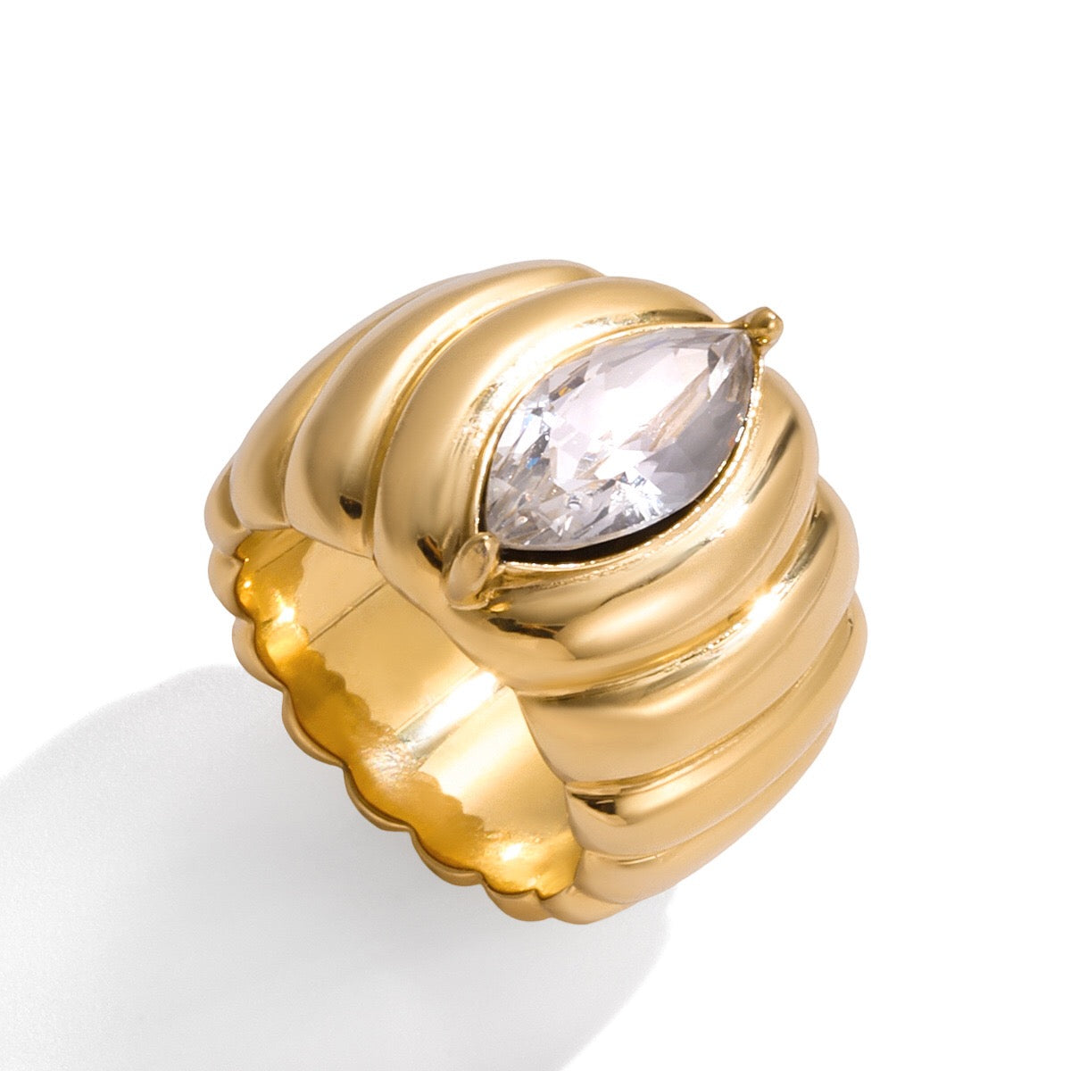 18K Gold Pumpkin Latte Stacking Rings Set