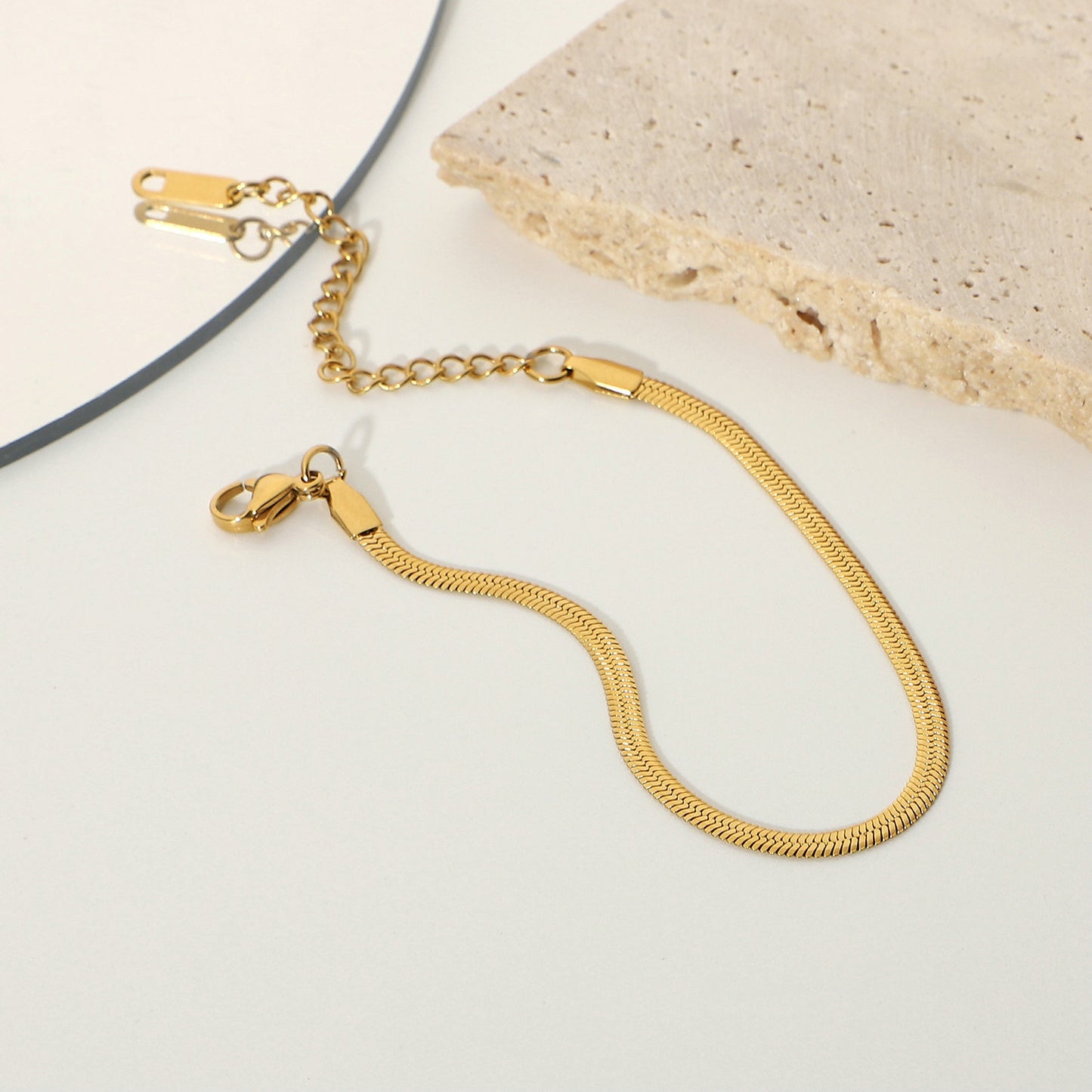 18K Gold Classic Herringbone Bracelet