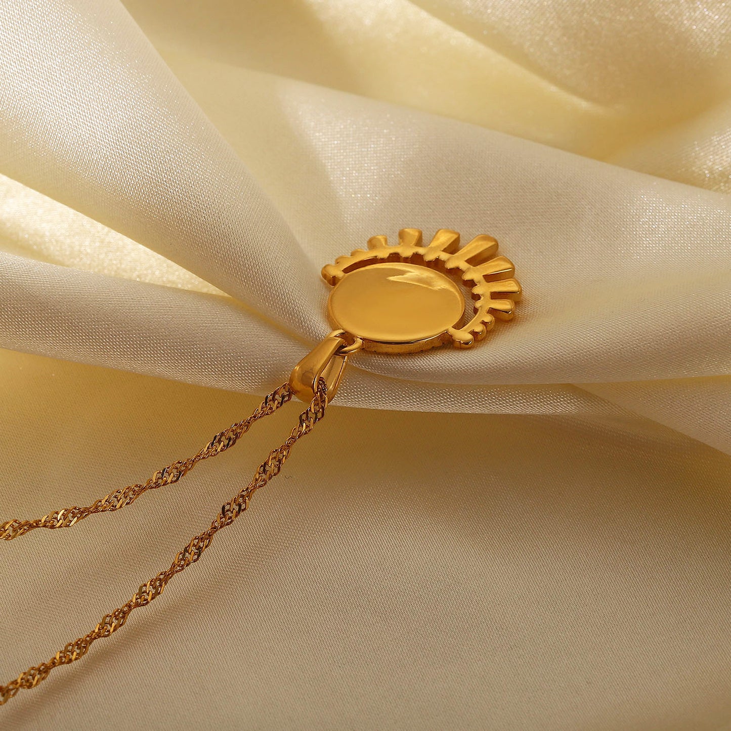 18K Gold Evil Eye Protection Pendant Necklace