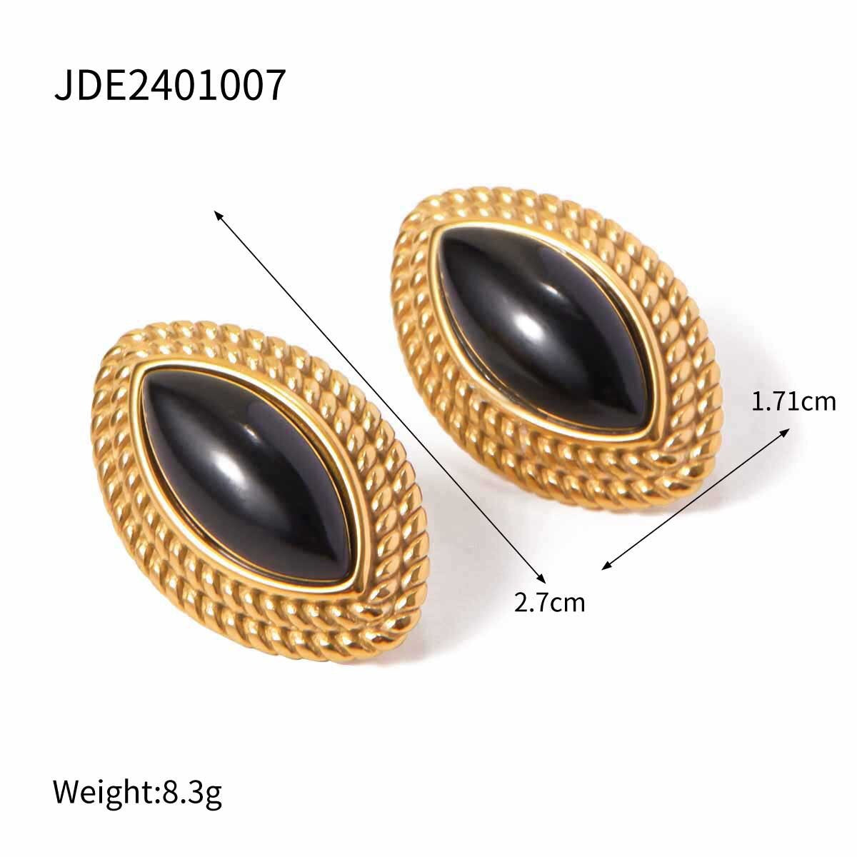 18K Gold Retro Pop Color Statement Stud Earrings