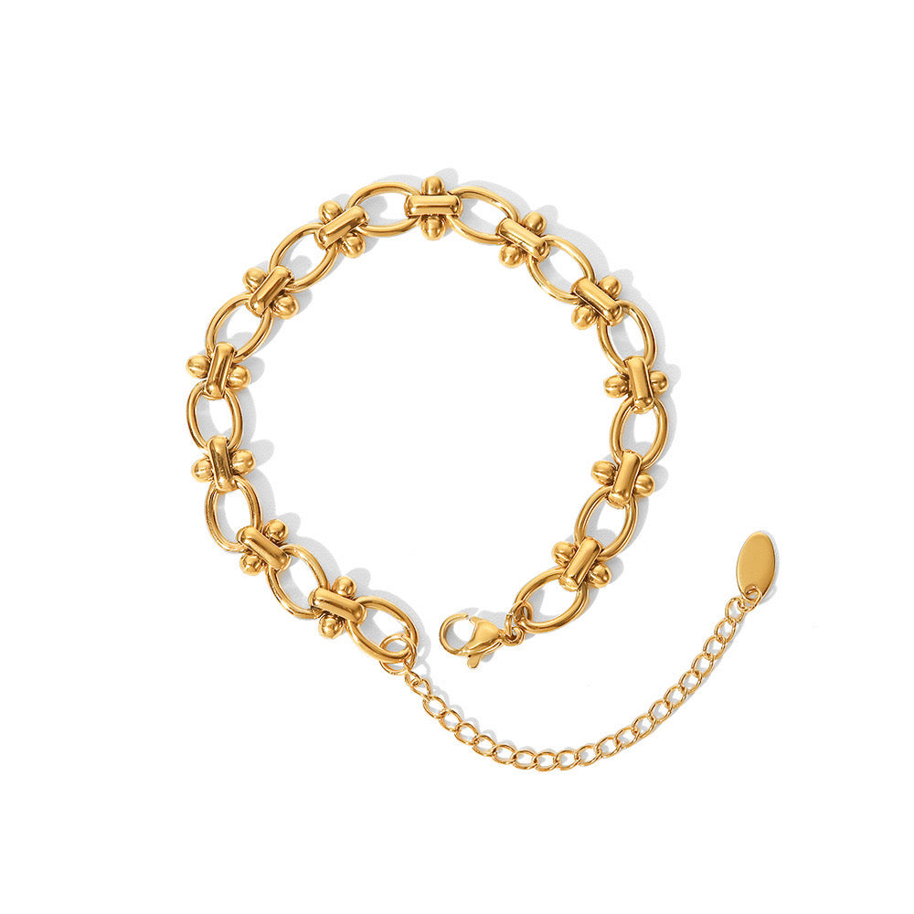 18K Gold Classic Circle Chain Bracelet